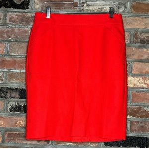 J. Crew Red Pencil Skirt Size 8